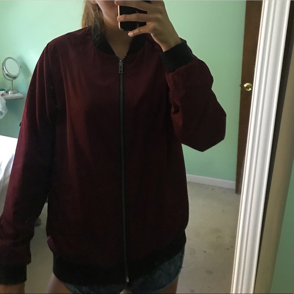 Maroon bomber jacket - Picture 4 of 4